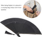 Hand Fans for Women Foldable, Black Folding Fan with Gift Box Silk Bamboo Frames Cosplay Party Props Decoration Small