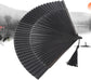 Hand Fans for Women Foldable, Black Folding Fan with Gift Box Silk Bamboo Frames Cosplay Party Props Decoration Small