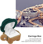 Portable Jewelry Box Organizer, Cute Cartoon Animal Wedding Ring Small Protector Case Soft Storage for Women