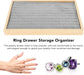 Rings Organizer Tray, 100 Slots Ring Earrings Trays Velvet Jewelry Display Tray Earring Storage Box rawer for Women Girls(grey)