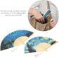 Foldable Hand Fan, 2PCS Held Silk Folding Fan Chinese Handheld with Frames Decorative Starry Night Pattern for Dancing Cosplay Wedding Party Props Decoration
