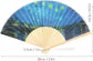 Foldable Hand Fan, 2PCS Held Silk Folding Fan Chinese Handheld with Frames Decorative Starry Night Pattern for Dancing Cosplay Wedding Party Props Decoration