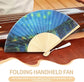 Foldable Hand Fan, 2PCS Held Silk Folding Fan Chinese Handheld with Frames Decorative Starry Night Pattern for Dancing Cosplay Wedding Party Props Decoration