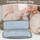 Knitting Needle Case, Travel Zipper Organizer Bag for Straight Needles Dual Crochet Case Supplies Accessories Grey