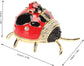 Ladybug Trinket Box, Small Enameled Hinged Box Decorative Jewelry with Rhinestones Delicate Gift Display Ornament