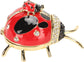 Ladybug Trinket Box, Small Enameled Hinged Box Decorative Jewelry with Rhinestones Delicate Gift Display Ornament
