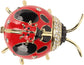 Ladybug Trinket Box, Small Enameled Hinged Box Decorative Jewelry with Rhinestones Delicate Gift Display Ornament