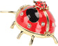 Ladybug Trinket Box, Small Enameled Hinged Box Decorative Jewelry with Rhinestones Delicate Gift Display Ornament