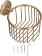 Brass Toilet Paper Holder, Wall Mounted Holder Vintage Bathroom Roll Basket Antique Tissue Storage for