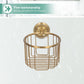 Brass Toilet Paper Holder, Wall Mounted Holder Vintage Bathroom Roll Basket Antique Tissue Storage for