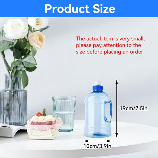 Large Water Bottle, 1l Jug with Handle Clear Sport Bottle Reusable Plastic Leak Proof for Fitness Outdoor Sports Camping, 7.5x3.9 In