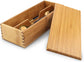Wooden Cutlery Box with Lid, Small Drawer Organizer Kitchen, in for Spoon Utensil Chopsticks Kitchen Countertop, 10.6x4.3x2.5inch