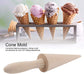 Ice Cream Cone Mold, Reusable Wooden Horn Mold 9.1in Waffle Roller Pizzelle for Kitchen Cooking and Baking
