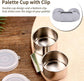 Double Dipper Palette Cup, Stainless Steel Oil Painting Cup with Lid and Clip for Watercolor Gouache Acrylic