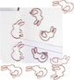 100PCS Rabbit Shape Paper Clips, Rose Gold Bunny Paperclips Decorative Clips Cute Animals Bookmark for Office School Home Desk Organizers
