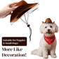 4 Pack Pet Cowboy Costume Accessories Set, 2 Pcs Hat and Bandana Scarf, Puppy Kitten Halloween Christmas Costume, West Party Cosplay Wearing for Cats Small Dogs