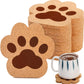12 Pack Cork Coasters for Drinks, 4.7" Absorbent Cup Mat Set, Heat Resistant Kitchen Coasters, Reusable Cat Paw Shape Table Protection Trivet Glasses Mugs, Room Decor, Housewarming Gifts