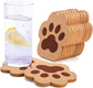 12 Pack Cork Coasters for Drinks, 4.7" Absorbent Cup Mat Set, Heat Resistant Kitchen Coasters, Reusable Cat Paw Shape Table Protection Trivet Glasses Mugs, Room Decor, Housewarming Gifts