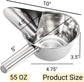 2 Pack 55 OZ Metal Ice Scoop, Large Stainless Steel Scooper, Heavy-Duty Flat Bottom Scoops, Stackable Durable Feed Grain Scoop for Restaurant, Kitchen, Bulk Food, Farm Feed, 1.72 Quart