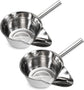 2 Pack 55 OZ Metal Ice Scoop, Large Stainless Steel Scooper, Heavy-Duty Flat Bottom Scoops, Stackable Durable Feed Grain Scoop for Restaurant, Kitchen, Bulk Food, Farm Feed, 1.72 Quart