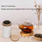 6 Pack Tea Tins Canister for Loose Tea, 23 Fl OZ Airtight Round Tin with Lid, Large Metal Storage Jars, White Kitchen Containers Travel Business Coffee Sugar Candy Spices Herbs
