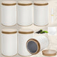 6 Pack Tea Tins Canister for Loose Tea, 23 Fl OZ Airtight Round Tin with Lid, Large Metal Storage Jars, White Kitchen Containers Travel Business Coffee Sugar Candy Spices Herbs
