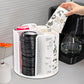 2 Pack Paper Cup & Lid Holder, Rotating Coffee Cups Dispenser with 4 Compartments, Plastic Disposable Storage Organizer for Countertop Bathroom Station Bar Kitchen Office (White)