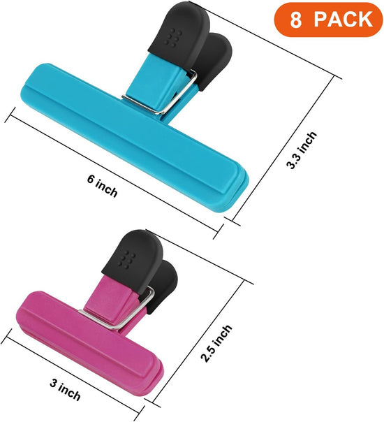 Potato chip clips - 8-pack - Food clips - Bag opening clips - For food storage - Snack preservation - Bag sealing clips - Moisture-resistant sealing clips
