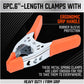 Spring Clamps - Set of 6 - 6 inch - Heavy Duty Spring Clamps - Metal Spring Clamps - Fastening Clamps - A-frame Clamps - Fastening Clamps for Woodworking - Jaw Opening 2.5 inch