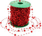 Artificial pearl beads necklace - Pearl beads - Suitable for light blue weddings, bridal bouquets, DIY crafts, table decorations, Christmas decorations - Bright red - 60 meters