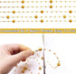 Artificial pearl beads chain - Pearl beads - Suitable for light blue weddings, bridal bouquets, DIY crafts, table decorations, Christmas decorations - Gold - 60 metres
