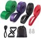 Resistance Band - 4-Pack - With Handle & Door Buckle - Storage Bag - Fitness Bands - Pull-Ups - Strength Training - Elastic Cords - Men & Women - Yoga Stretch - Assisted Pull Bands