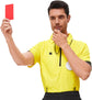 Soccer referee set - 2-piece blocked soccer flag - Red and yellow referee cards - With storage bag - Stainless steel whistle with black lanyard
