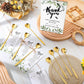 Party gifts - Wedding - Tea strainers - 25 pieces - Heart-shaped spoons - Stainless steel - Coffee and dessert spoons - Green plants for weddings - Thank you tape and string