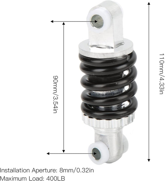 Shock absorber - 90 mm rear shock absorber - Suspension springs - 2 pieces - 400 lbs - Shock absorber springs - Dampers - Rear shock absorber - Suitable for 47cc and 49cc engines - Off-road vehicles - Minibikes