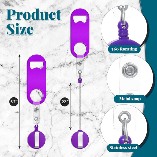 Bottle Opener - 8 pieces - Telescopic Bottle Opener - Bartender - Flat Beer Opener - With Round Base - For Kitchen, Dining Room, Home Use, Party Gift - 8 Colours - 87*33mm - 32g