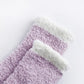 Non-slip socks - Coral fleece socks - with grip - lint-free - suitable for ladies - 4 pairs - gift