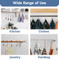 Shower Curtain Hooks - Stainless Steel - Metal - Double Sliding Clasp - Shower Curtain Rings - Suitable for Bathrooms - Double Shower Curtains - Shower Curtains - 12-pack - Nickel-coloured