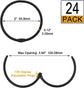 Shower Curtain Hooks - 24-pack - Stainless Steel - Multifunctional - Open Rings - Smooth Sliding - Round - Black - Shower Curtain Rings - Push Button Design