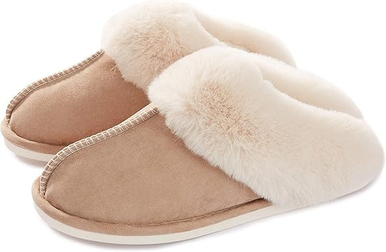 Slippers - Plush Slippers - Winter Slippers - Lounge - Soft - Warm - Non-slip - Beige - Size 36/37