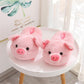 Cheerful Pink Piggy Plush Slippers - One Size (35-43) - Ultra Soft & Warm - Anti-slip