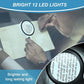Magnifying glass with 12 LED lights - 30x double glass lens - hand-held illuminated magnifier Suitable for seniors - reading stamps, cards, researching macular degeneration