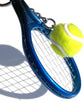 Keychain - Mini tennis racket - With ball - Keychain - Blue - Tennis fan - Keychain - Gift