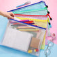 A5 Plastic Wallet Map Zip Closure Document Bag Files Zip Closure for Office Home School Supplies 5 Pieces
