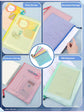A5 Plastic Wallet Map Zip Closure Document Bag Files Zip Closure for Office Home School Supplies 5 Pieces