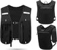 Unisex running vest with phone holder and storage space - adjustable hydration vest - lightweight and breathable running backpack for running, cycling and walking