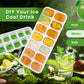 Ice cube trays - 4-pack - reusable silicone - easy to release - flexible ice cube trays for 56 ice cubes with leak-proof, removable lids - BPA-free - durable and dishwasher safe