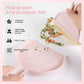 Mini dustpan and brush - pink set of brush and dustpan - portable combination of cleaning brush and dustpan - flexible edge - perfect for removing dust, dirt and grit - suitable for most hard surfaces - space-saving design