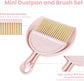 Mini dustpan and brush - pink set of brush and dustpan - portable combination of cleaning brush and dustpan - flexible edge - perfect for removing dust, dirt and grit - suitable for most hard surfaces - space-saving design