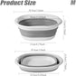 Foldable sink (5 litres) - Foldable basin - plastic sink - expandable water basin - portable food storage bowl for camping - multi-functional outdoor basin for travel (M - grey)